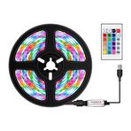 Hanzete 24 Tuşlu Uzaktan Kumandalı RGB LED Şerit Işıklar 16 Renk Esnek LED Işıklar Su Geçirmez TV Arka Aydınlatmaları USB Güç Kaynaklı Şerit Işık Ev Dekorasyonu İçin