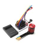 Hanzete 3650 Fırçasız Motor 4500KV Su Geçirmez Motor 60A ESC T Fiş 1/10 RC Araba Kamyon için Programlama Kartı