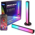 Hanzete Alı LED Işık Çubukları, 8 Sahne Modu ve Müzik Moduna Sahip RGB Işık Çubuğu, Ambiyans Arka Aydınlatmaları, Oyun Aydınlatması, Parti, PC, TV, Oda Dekorasyonu için Renkli Işık Çubuğu