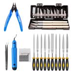 Hanzete Çapak Alma Aracı Kiti Oyma Bıçağı Oyma Aracı DIY 3D Yazıcı Parçası 3D Model Dosya Kesici Kazıyıcı Malzeme Temizleme Aracı, Keski Bıçağı/Şablon Kenar Bıçağı/İnce Nokta Bıçağı ve Daha Fazlası