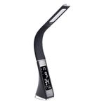 Hanzete Çok fonksiyonlu LED Masa Lambası Göz Bakım Masa Lambası Ayarlanabilir Çalışma Masası Işığı ile Takvim Termo Zaman Çalar Saat Fonksiyonu Kısılabilir 3 Modu Işık Ofis Ev için Dokunmatik Kon