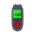 Hanzete Dijital Mano Çift Bağlantı Noktalı Hava Gazı Basınç Test Cihazı LCD Arkadan Aydınlatmalı Ekranlı Fark Basınç Göstergesi, Pil veya USB Kablosu ile Güç Sağlanır, Sıcaklık Ölçümünü Destekler ℃/ ℉