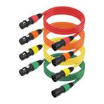 Hanzete XLR Kabloları 4 Paket Mikrofon Kablosu 6ft XLR Erkekten Dişi Mikrofon Kablosu Tak ve Çalıştır 3-Pin Dengeli XLR Hoparlör Kablosu Sahne Performans Stüdyo Kaydı Profesyonel Ses Sistemi için