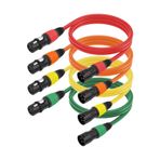 Hanzete XLR Kabloları 4'lü Paket Mikrofon Kablosu 3ft XLR Erkekten Dişi Mikrofon Kablosu Tak ve Çalıştır 3-Pin Dengeli XLR Hoparlör Kablosu Sahne Performansı Stüdyo Kaydı Profesyonel Ses Sistemi için