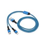 Haoano Çoklu Şarj Kablosu 2'si 1 Arada iPhone ve Android USB Şarj Kablosu, 4 ft Naylon Örgülü Çoklu Şarj Kablosu Tip-C/Yıldırım Bağlantı Noktalı iPhone 16 15 14 Pro Max Plus 13 12 11, iPad, Samsung, Google