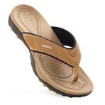 HAOLIRA Erkek Sörf Flip Flop Deri Kemer Desteği Yaz Tatili Plaj Sporları Tanga Sandalet Kapalı Açık Konfor için Günlük Plantar Fasiit Terlik, esmer, 8 UK