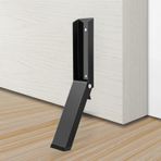 HAOXYO Kapı stoperi zemin ağır, kauçuk kapı stoperi, ayak ile çalışan kapı stoperi, kaymaz kauçuk başlıklı, kapıya montaj için kapı stoperi, yüksekliği ayarlanabilir garaj kapısı, ofis, ev için (siyah)