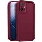 HAOYE Xiaomi Redmi A3 Shell için Kılıf, Yükseltilmiş Kenarları ve Güçlendirilmiş Köşeleri ile Silikon Darbeye Dayanıklı Tampon / Şık Tasarım Kapak - Şarap kırmızısı