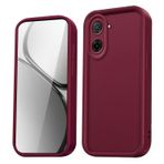 HAOYE Xiaomi Redmi A5 4G / Poco C71 4G için kılıf, silikon darbeye dayanıklı cep telefonu kılıfı, yükseltilmiş kenarlar/güçlendirilmiş köşelere sahip sade tasarım kılıf - şarap kırmızısı