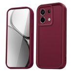 HAOYE Xiaomi Redmi Note 13 4G Shell için Kılıf, Yükseltilmiş Kenarları ve Güçlendirilmiş Köşeleri ile Silikon Darbeye Dayanıklı Tampon / Şık Tasarım Kapak - Şarap kırmızısı