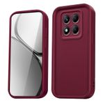 HAOYE Xiaomi Redmi Note 14 Pro 4G Shell için Kılıf, Yükseltilmiş Kenarları ve Güçlendirilmiş Köşeleri ile Silikon Darbeye Dayanıklı Tampon / Şık Tasarım Kapak - Şarap kırmızısı