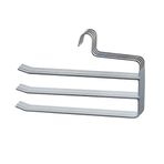 HAOYIJIA Pantolon Askısı 3 Katlı Yerden Tasarruf Askıları Kaymaz Metal Askılar Çok Pantolon Askıları, Pantolon, Kot, Etek, 4kravat, Pantolon Eşarp için Elbise Dolabı Depolama Düzenleyici (4 adet),