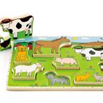 Hape E1450 Ahşap 2D Puzzle Bultak Oyunu Çiftlik Hayvanları Yapboz