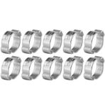 Hapivida 10 Adet İki Kulak Hortum Kelepçesi 5 – 23 mm Galvanizli Paslanmaz Çelik Çift Borulu Sıkma O-Clips, Benzin Boruları için Hortum Kapağı (11 – 13 mm)