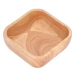 Hapivida Ahşap Salata Kasesi, Kare Ahşap Yemek Tabağı Yeniden Kullanılabilir Kare Servis Kasesi, Parti Toplantısı için Kırılmaz Kauçuk Ahşap Aperatif Kaseleri (12,5 cm)