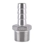 Hapivida Hortum Barb Bağlantısı, BSP 1/8 "3/4" Paslanmaz Çelik SS304 Barb Hortum Konnektörü Sıkıştırma Hortumu Bağlantı Parçaları Endüstriyel Hortum Dikeni Boru Ek Parçaları Bağlantısı (3/4 "x15mm)