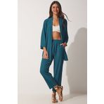 Happiness İst. BY00050 Zümrüt Yeşili Kimono Örme Kadın Pantolon Takımı