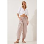 Happiness İst. CI00036 Kadın Krem Ayrobin Şalvar Pantolon
