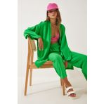 Happiness İst. DZ00046 Kadın Yeşil Kimono Pantolon Takım