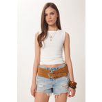 Happiness İstanbul Kadın Kemik Büzgü Detaylı Örme Bluz HF00466