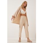 Happiness İstanbul Kadın Krem Kimono Pantolon Örme Takımı BY00050