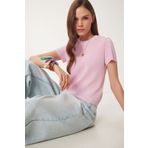 Happiness İstanbul Kadın Pembe Basic Fitilli Örme Bluz HF00468