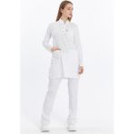Happiness Modest - Likralı Doktor Hemşire Tesettür Forma Takımı Scrubs Üniforma Cerrahi Takım, Beyaz - XS