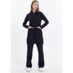 Happiness Modest - Likralı Doktor Hemşire Tesettür Forma Takımı Scrubs Üniforma Cerrahi Takım, Lacivert - XL