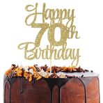 Happy 70th Birthday Cake Topper - Happy 70th Birthday Cake Topper - 70. Doğum Günü Süslemeleri, 70. Topper, 70 Pasta Partisi Dekorasyonu, 70 Yıl Dönümü Dekoru