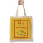 Happy 8 Years To Bts Army Gift Merch Bez Çanta Uzun Saplı - Açık Bej - 40 X 40