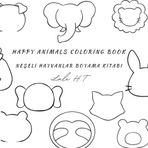 Happy Animals Coloring Book - Neşeli Hayvanlar Boyama Kitabı: Simple Animal Coloring Book