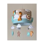 happy babies Kahverengi Mint Turuncu Renkli Kız/erkek Çocuk/bebek Odası Hayvan Figürlü Çocuk Odası Avize