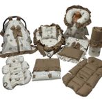 Happy Baby Dikiş Atölyesi 13’lü Babynest Puset Örtüsü Alt Açma Emzirme Yastığı Ana Kucağı Bebek Arabası Minderi - Bej - Kahverengi