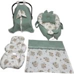 Happy Baby Dikiş Atölyesi 5 Parça Müslin Waffle Babynest Seti Taşınabilir Bebek Yatağı Pike Yastık Puset Takımı Örtüsü Minderi Yenidoğan Bebek Ürünleri - Grey - Koala Color