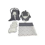 Happy Baby Dikiş Atölyesi 5 Parça Müslin Waffle Babynest Seti Taşınabilir Bebek Yatağı Pike Yastık Puset Takımı Örtüsü Minderi