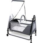 Happy Baby Elit Beşik Gri Renkli Demir Malzeme Tekerlekli Cibinliklı 0-18 Ay İçin Uygun - EN : 50 CM - BOY :96 CM - YÜKSEKLİK :143 CM - DERİNLİK :40 CM