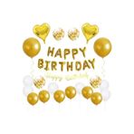 Happy Bırthday Balon Set, gold 5645649835456385