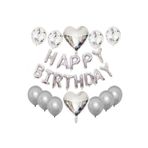 Happy Birthday Balon Set, GÜMÜŞ 435646346345634
