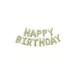 Happy Bırthday Bej Renk Folyo Balon Seti