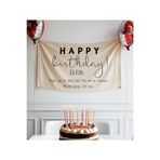 Happy Birthday Doğum Günü Flaması İsme Özel Arka Fonu Afişi Duvar Halısı Örtüsü 65x100cm