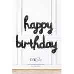 Happy Birthday El Yazısı Siyah Folyo Balon