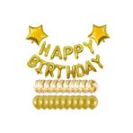 Happy Bırthday Gold Folyo Balon Şeffaf Balon Set Doğum Günü Seti