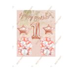 Happy Bırthday Kaligrafi Banner Yıldızlı Balon Seti 1 Yaş
