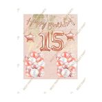 Happy Bırthday Kaligrafi Banner Yıldızlı Balon Seti 15 Yaş