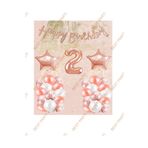 Happy Bırthday Kaligrafi Banner Yıldızlı Balon Seti 2 Yaş