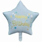 Happy Birthday Mavi Yıldız Folyo Balon 1 Adet