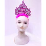 Happy Birthday Neon Pembe Renk Doğum Günü Tacı 24X15 Cm (5433)