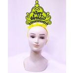 Happy Birthday Neon Sarı Renk Doğum Günü Tacı 24x15 cm (5264)