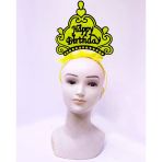 Happy Birthday Neon Sarı Renk Doğum Günü Tacı 24X15 Cm (5433)