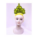 Happy Birthday Neon Sarı Renk Doğum Günü Tacı 24x15 cm (5440)